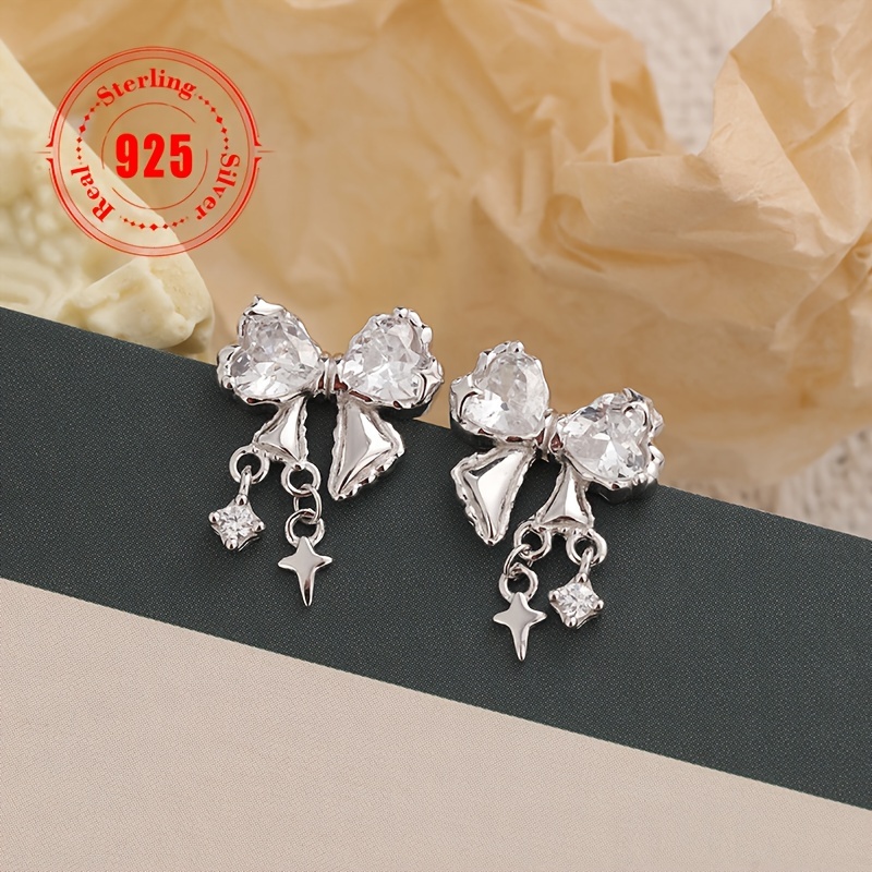 Classic Bow Stud Earrings in 925 Sterling Silver