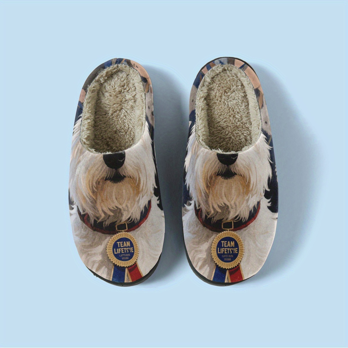 1 pair womens   slippers team       design cozy indoor outdoor house shoes with west highland terrier face paw print soft fabric upper tpr sole     ideal christmas gift for   lovers 0