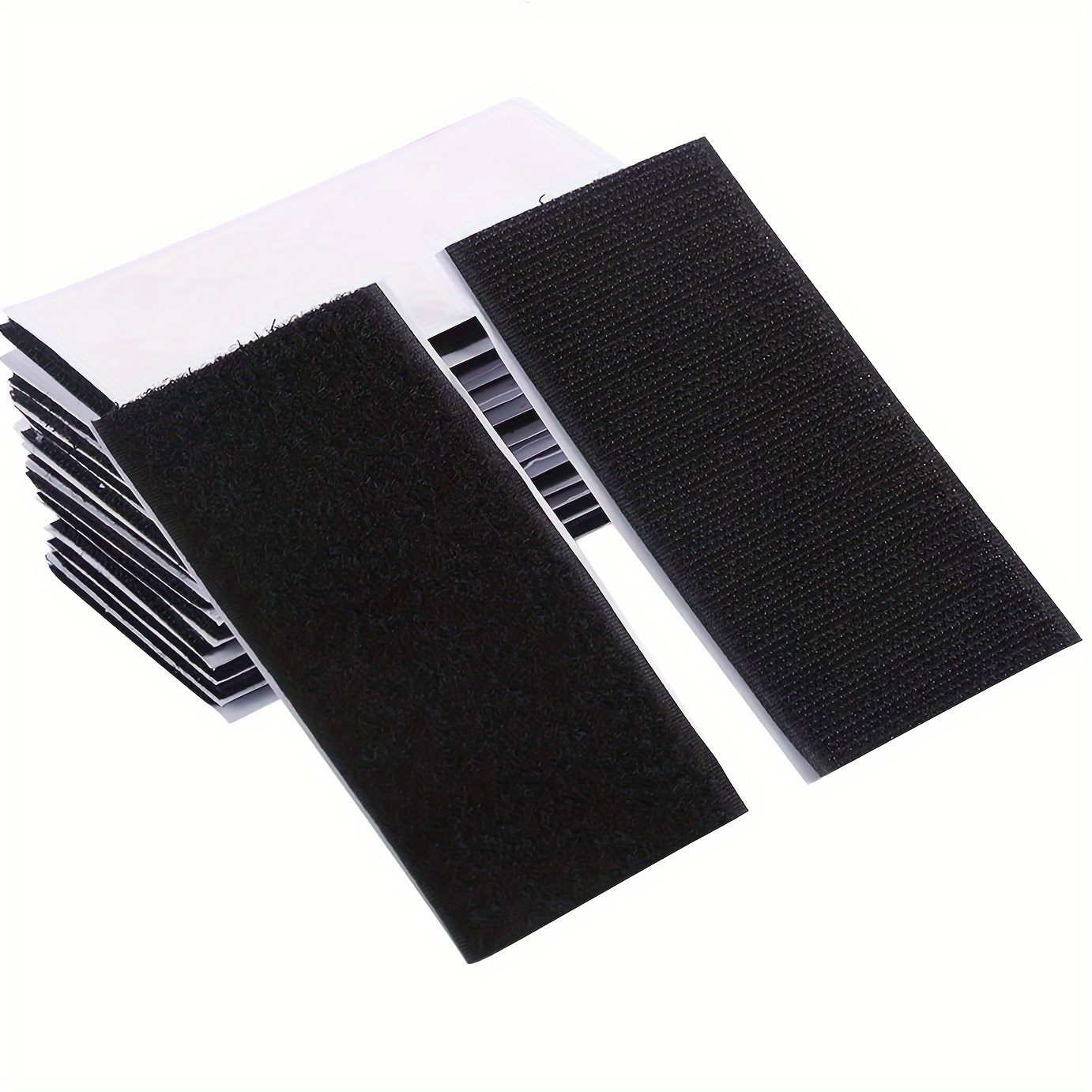 

1x4 And Loop Strips With Adhesive - 4pcs, Strong Back Adhesive Mounting Tape For Home Or Office Use - Holes And Screws, Black