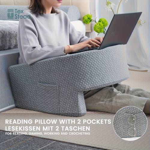 1 almohada de lectura para juegos, almohada extra para reposabrazos de , almohada para cama para leer, trabajar, con extraíble y lavable