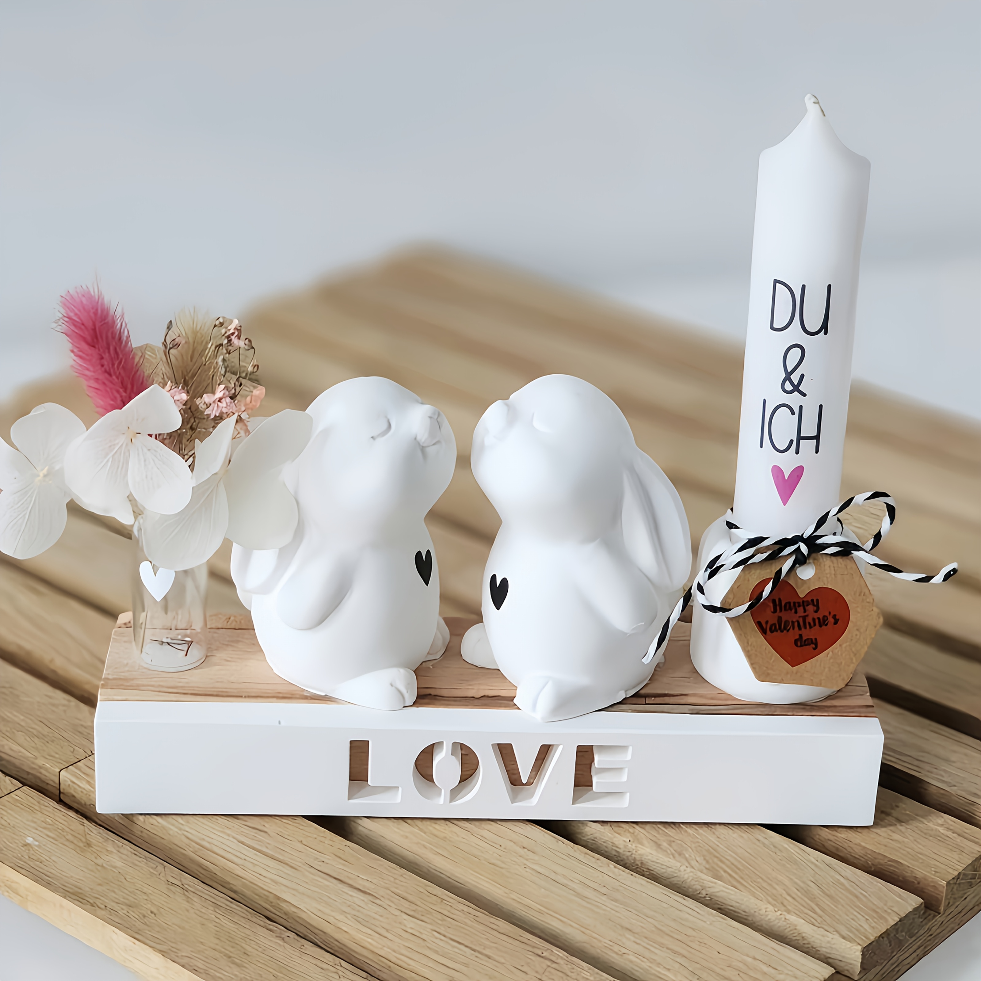 

3d Kiss Bunnies Candle Silicone Mold, Easter Animal Statues, Cute Plaster & Resin Casting, Home Decor Craft Tool, Round Shape, Silicone Material