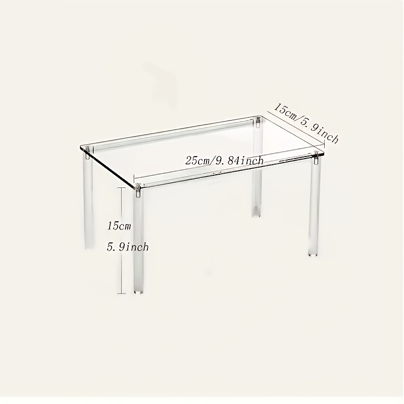 TEMU Support de moniteur en acrylique, étagère de rangement transparente et compacte, idéal pour bureau, maison, salle de bain, cuisine, support de