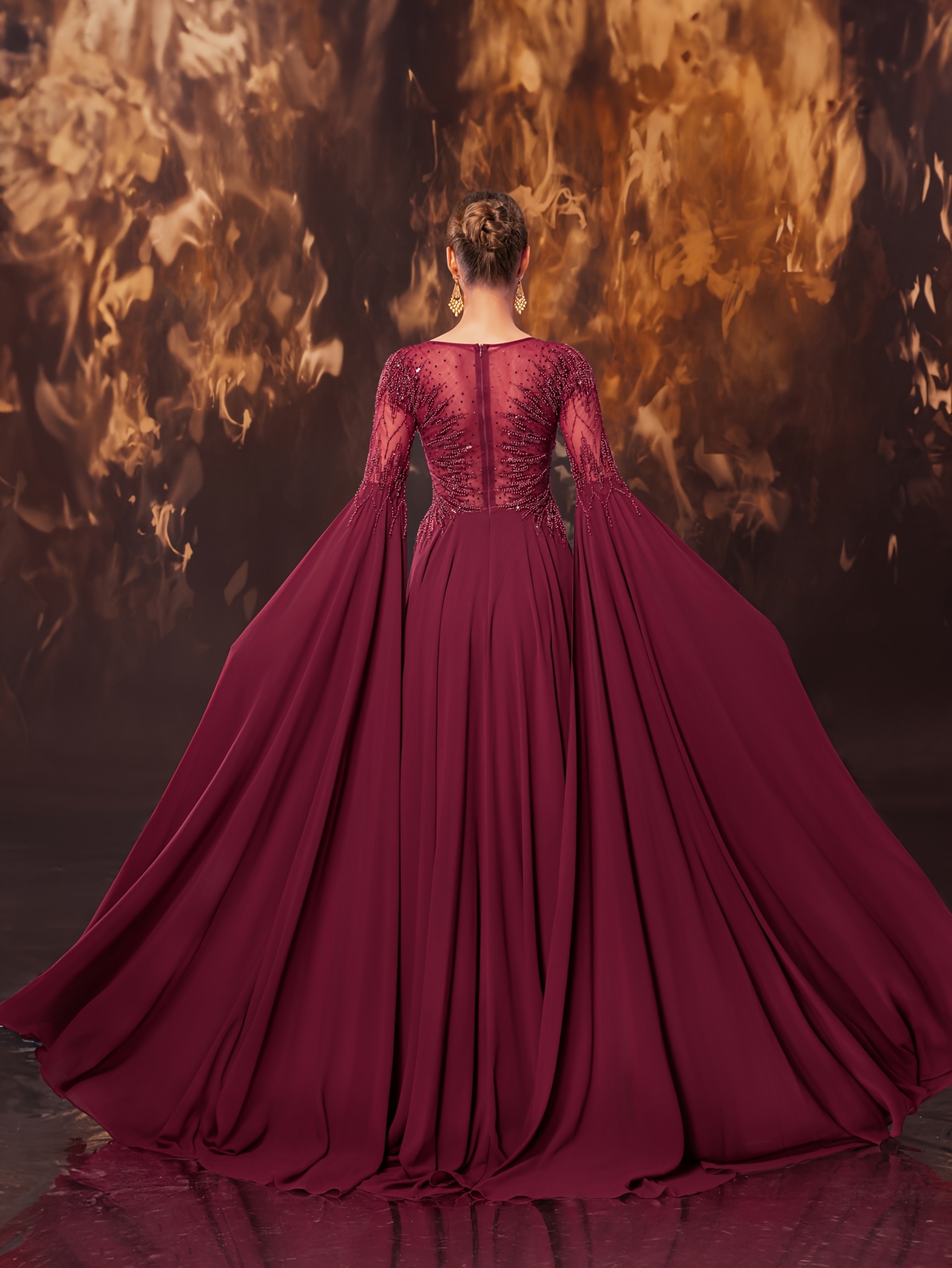 dames formeel avondjurk elegante jurk met kralen en lange Temu