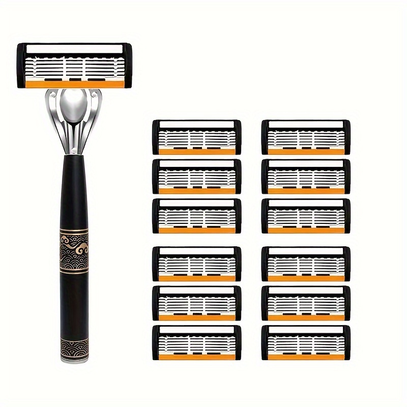 Luxury Men's Stainless Steel Razor Set with Skin-Fitting Blades