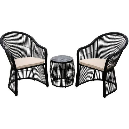 outdoor hand woven conversation set leisure chair set including 2 chairs and 1 round table stool suitable for outdoor scenes such as courtyards and