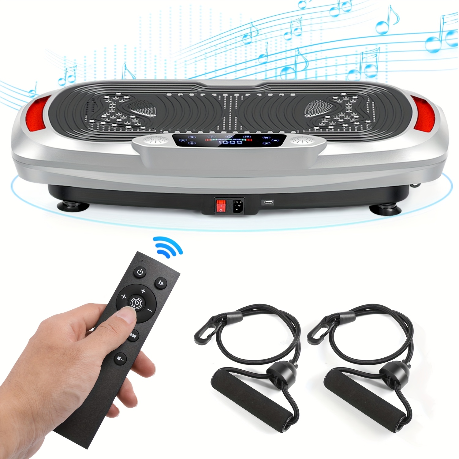 Image of 300w Intelligent Vibration Disc + Electromagnetic Deep Massage|with Music + 120-speed Touch Adjustment|mute Motor| Load 200kg|with Rope|whole Body Weight Loss Exercise |slimming & Shaping |home/gym
