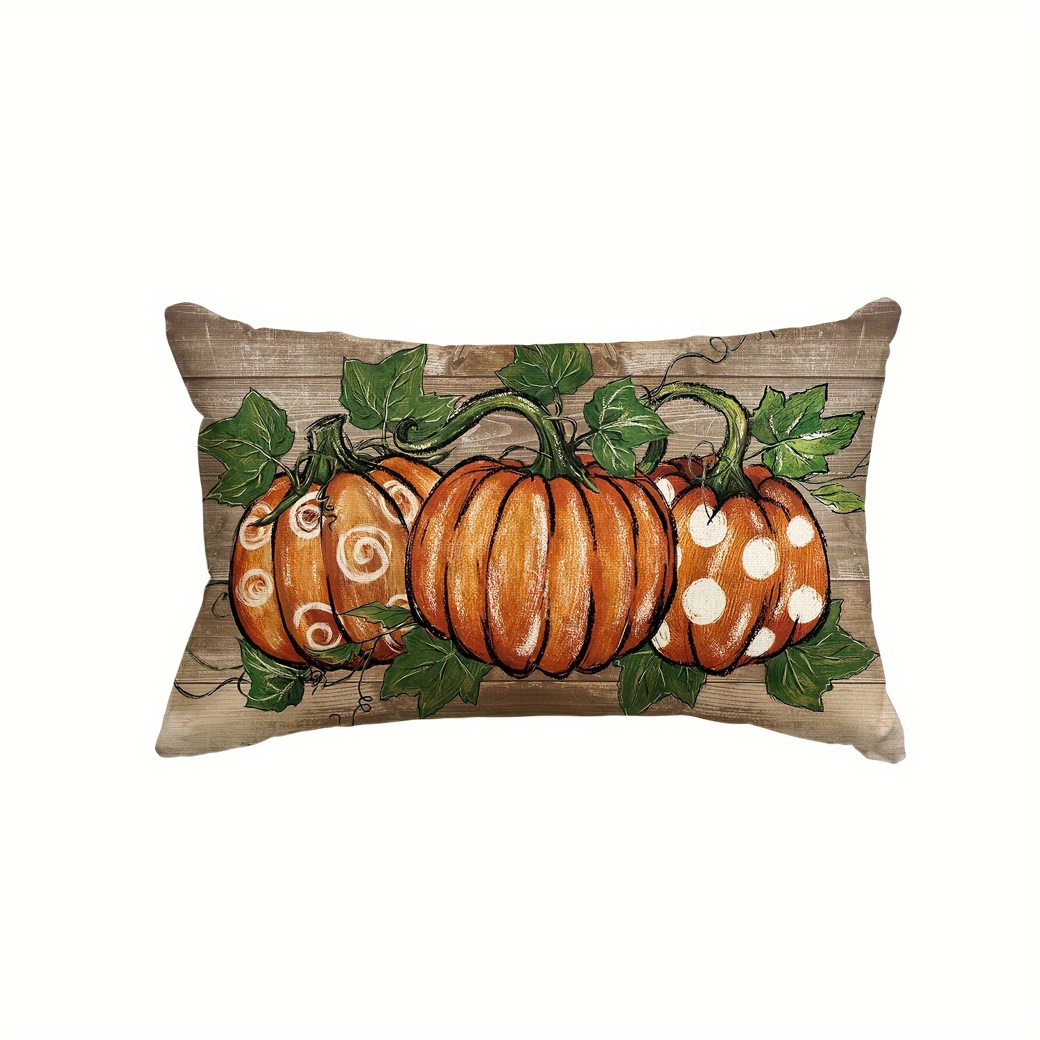 

Sm:)e Fall Pumpkin Wood Grain Throw Pillow Cover 12x20 Inch, Seasonal Autumn Thanksgiving Harvest Cushion Case Decoration For Sofa Couch