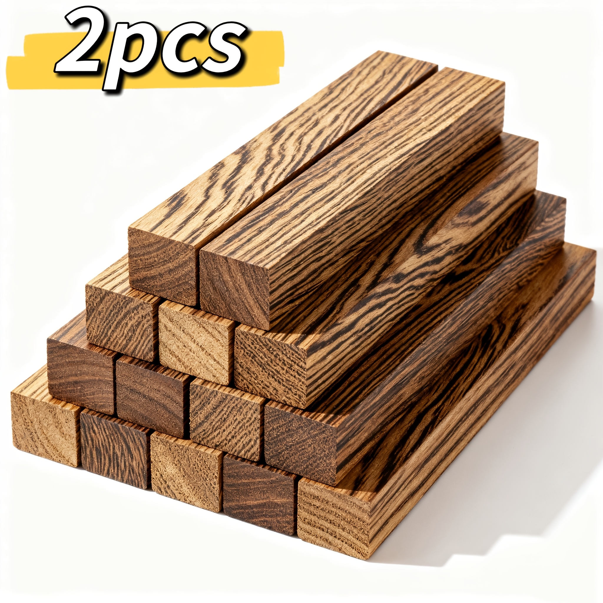 1/2pcs- Wood Strips 12x2x2 Cm (4.72"x0.79"x0.79") - Dark Brown Hardwood With Unique Grain Pattern For Woodworking, Crafts, Inlay, Model Building - Solid Unfinished Exotic Wood Rectangular Bars
