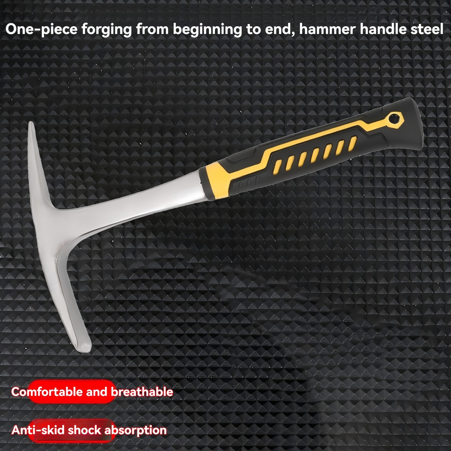 

Geological Hammer For Engineers - Pointed Flat Mouth Masonry, Mining, And Exploration Tool - Comfortable Grip, Shock Absorption, No