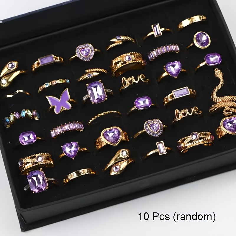 TEMU 10pcs Snake Women's Rings Elegant Cute Mixed Styles Open Band Wear Finger Additions Fashion Jewelry Random Shipped