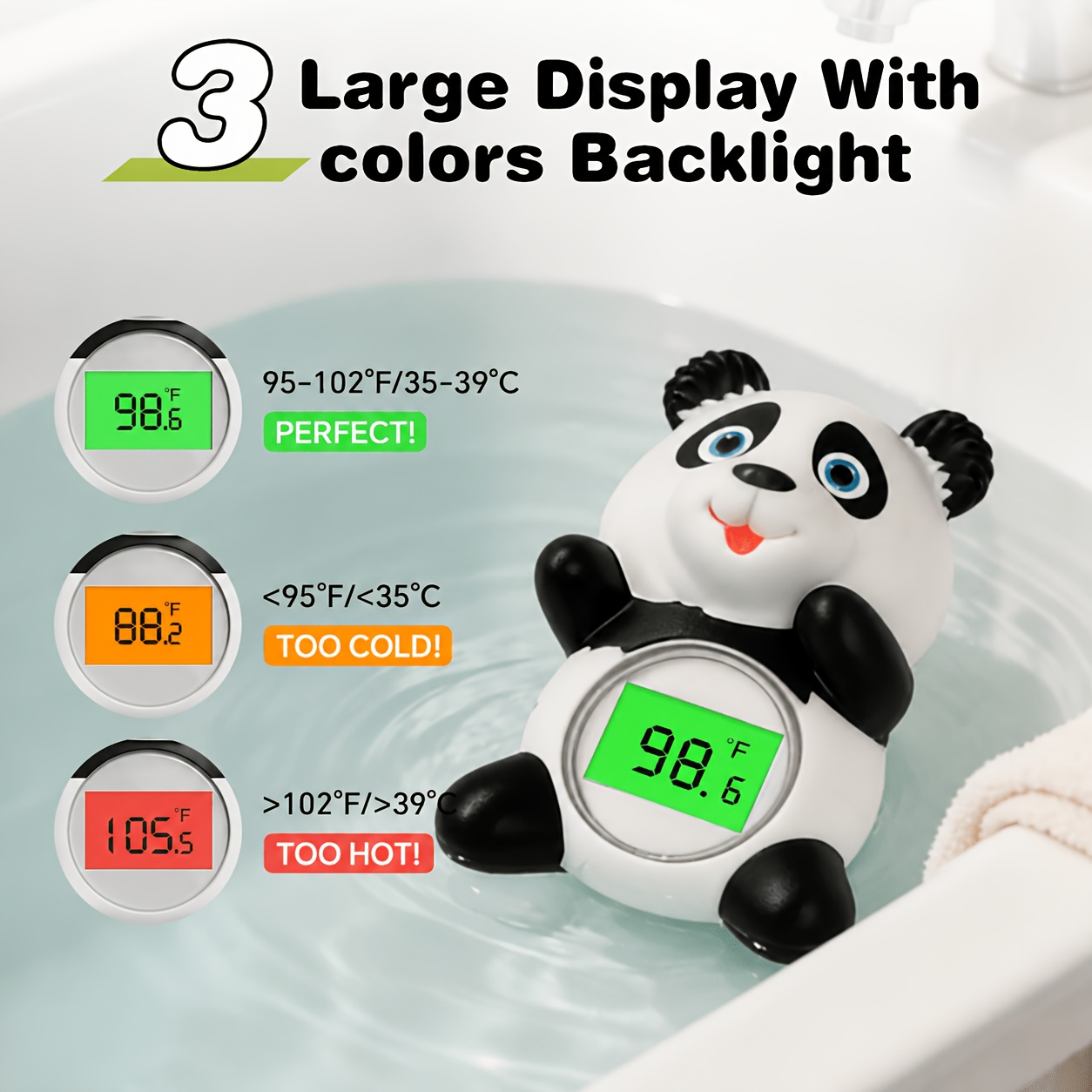 Classic panda floating baby bath thermometer