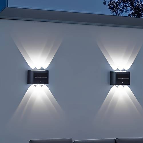 2pcs solar led light outdoor solar spotlight landscape balcony exterior wall decoration solar wall light outdoor exterior wall light dusk to dawn suitable for outdoor and wall lights in warm or