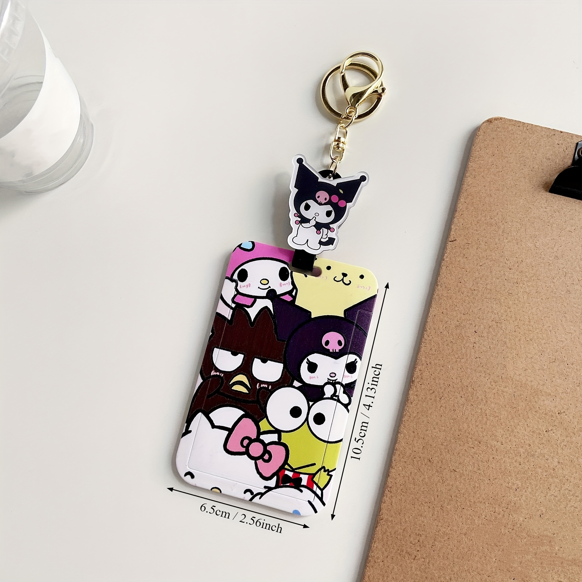 Lunch,pc Badtz-Maru Telescopic ID Badge Holder Keychain Acrylic Badge Reel Name Tag Clip, Cute Anime Retractable ID Card Holder for Office, School