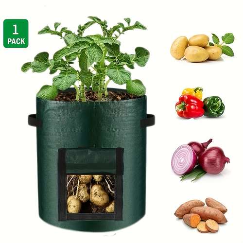A Potato Planting Bag Made of PE Material, Featuring an Observation Window And Handles, with Breathable Drainage Holes, Suitable for Growing Vegetables And Potatoes