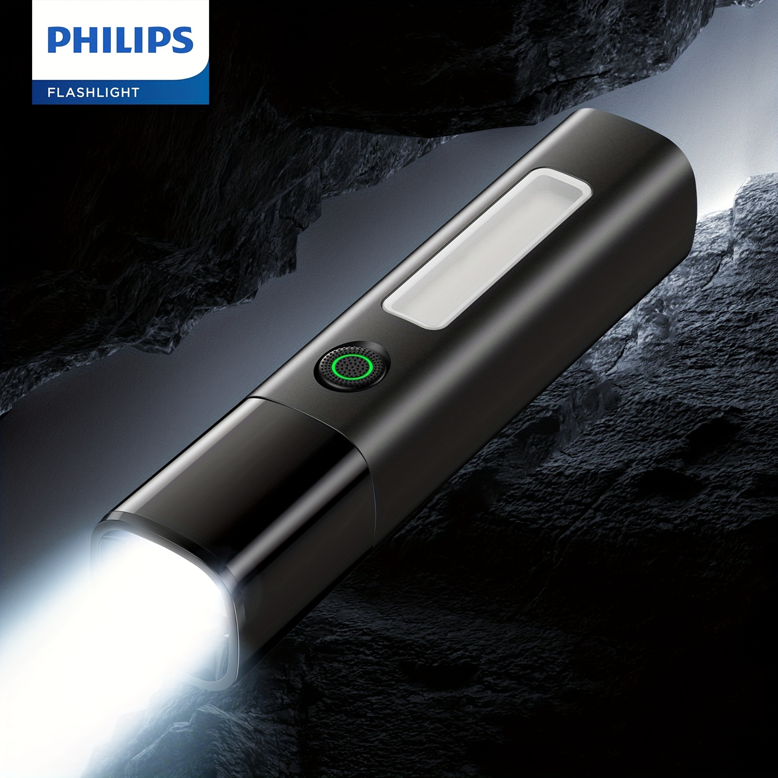 E-shop Philips Wiederaufladbare High-Lumen Taschenlampe COB Seitenbeleuchtungsfunktion/ Einstellbarer Lichtstrahl/ Kompakt und / Lange Akkulaufzeit/