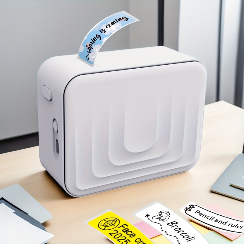 M1 Label Maker with Tape, Portable Wireless Label Printer for Storage, Office, Home, Sticker Maker Mini Label Maker with Multiple Templates, Send 1 Roll of 0.59 X 1.18 Inch White Sticker