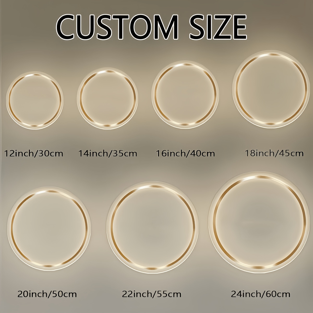 Round Personalized Neon Sign with LED Light, Custom Gift