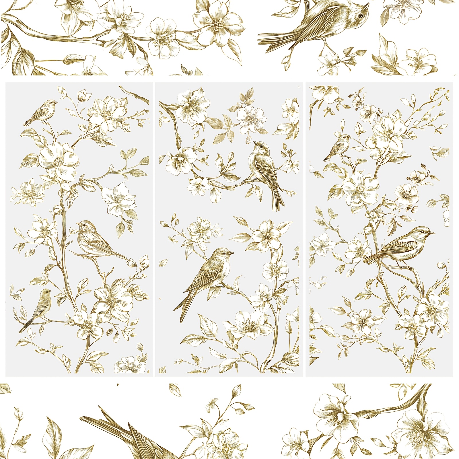 Image of 3pcs And Bird Rub On Transfer Stickers, Decals Stickers Decals For Decoration, 15 * 30cm Craft Supplies & Stickers
