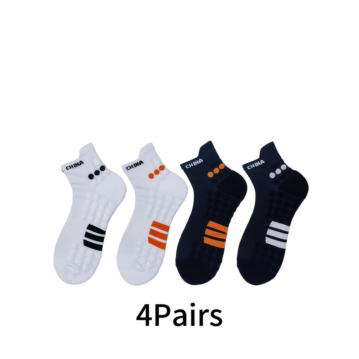 TEMU 2-pair 4-pair Men's Mid-calf Bubble Sole Professional Sports Training Basketball Socks, Men's Outdoor Volleyball Running Socks
