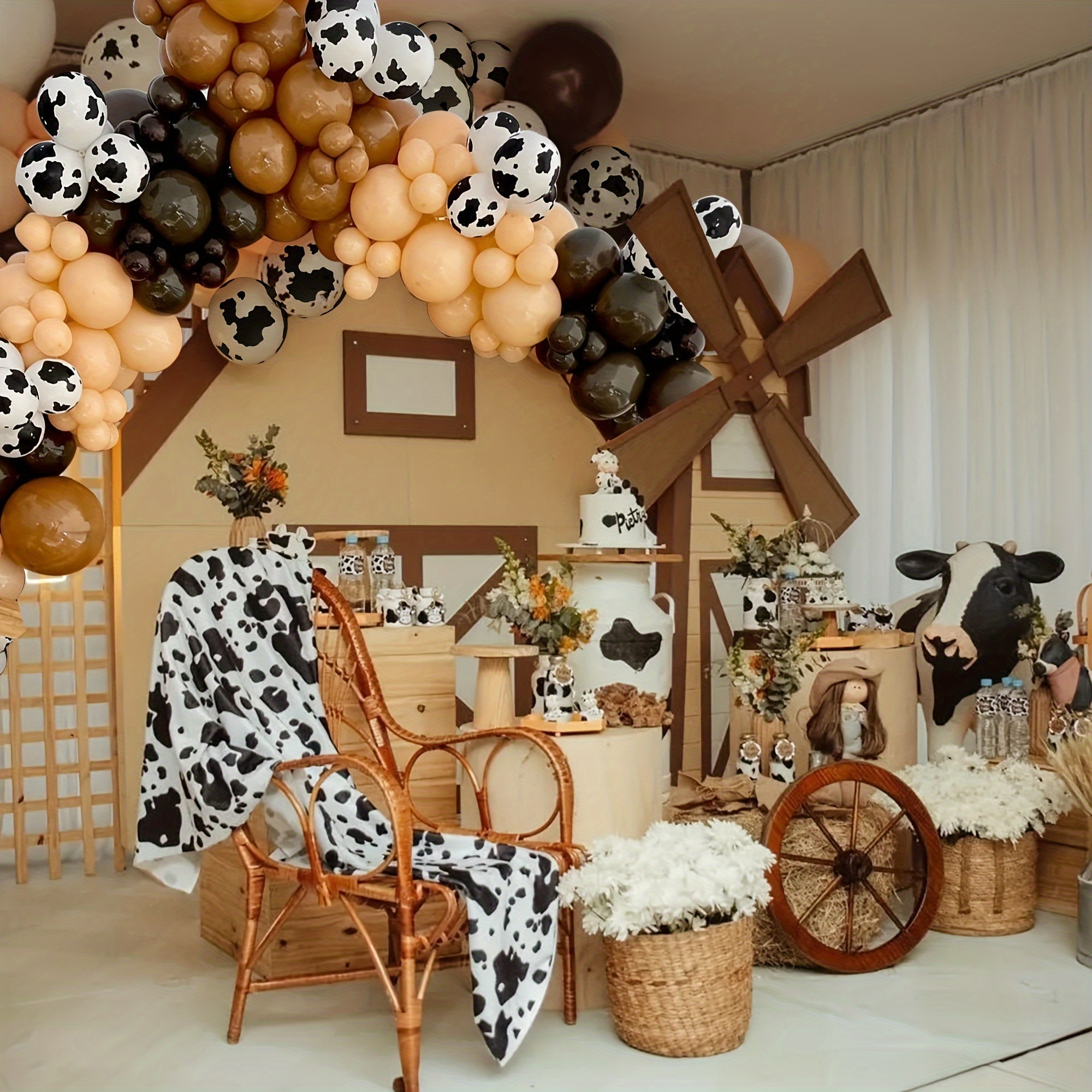 Farm Cow Baby Shower Decorations Cute 3D Cow Baby Shower Safari - Main Image