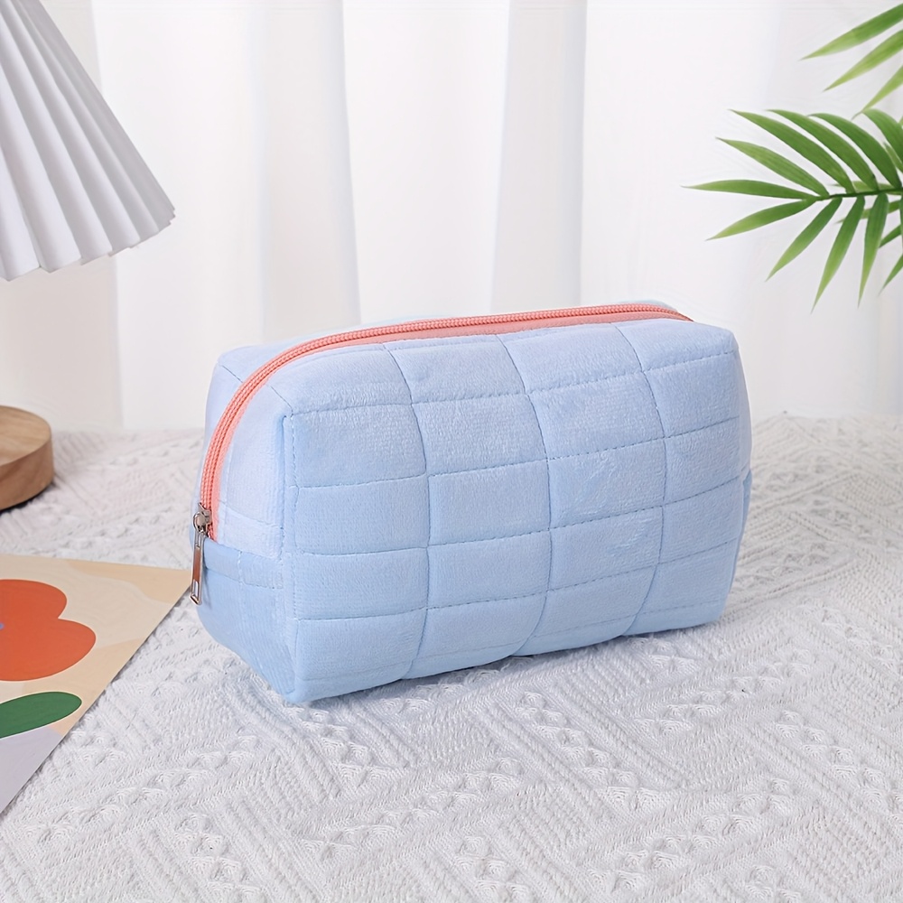 a cosmetic storage bag designed with a chic and minimalist   for students and women for travel storage makeup bags vacation organizers and large capacity cosmetic cases   suitable for lipsticks brushes skincare products phones   and small items making it versatile for home use gifts and vacations featuring a bohemian style Product details 5