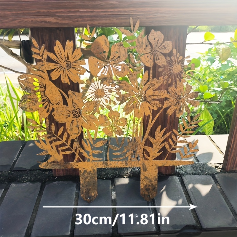 Image of Garden Decoration Metal From - Retro Design, Weathered Surface, Weather Resistant Outdoor Sculpture, Suitable For Fence And Lawn Decoration, For Mother's Day Gifts, Garden Decoration