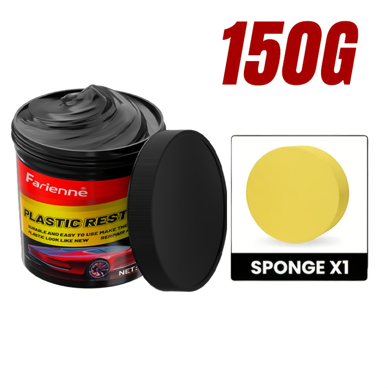 TEMU Plastic Scratch Repair Agent - Plastic And Rubber Repair Wax For Tires, Trim, And Interiors | Long-lasting Gloss Maintenance Cream