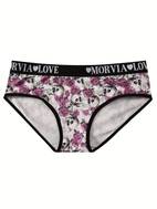 4-teiliger damen-schlafwäscheset - gothic skull & floral-druck, atmungsaktive high-waist-slip mit love-band, bequeme und sexy unterwäsche für den , high-waist-slip