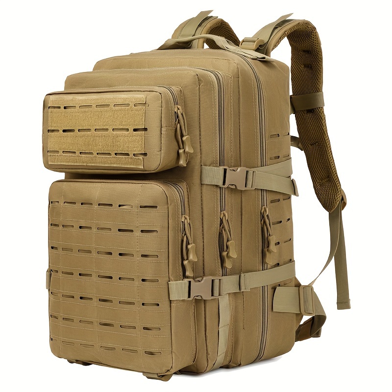 TEMU Sac à Dos de Sport pour Hommes, Grand Sac d'Évasion Extérieur pour Femmes, Sacoche Molle de Camping et Alpinisme Noir (45L)