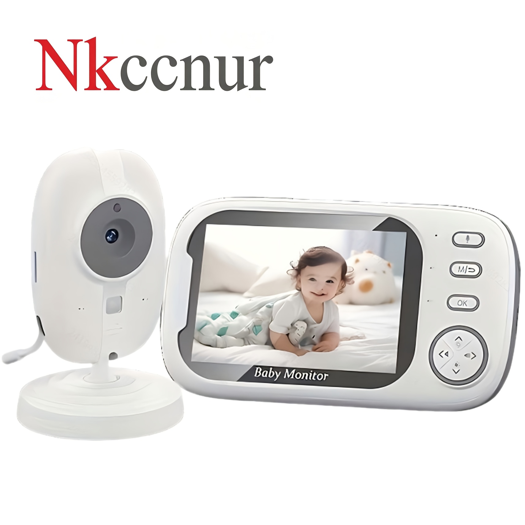 TEMU Baby Monitor With Camera And Audio, 2k Hd Resolution, True Color Screen, Sound-activated Mode, Talk, Temperature Sensor, 3x Zoom, , Audio Alerts