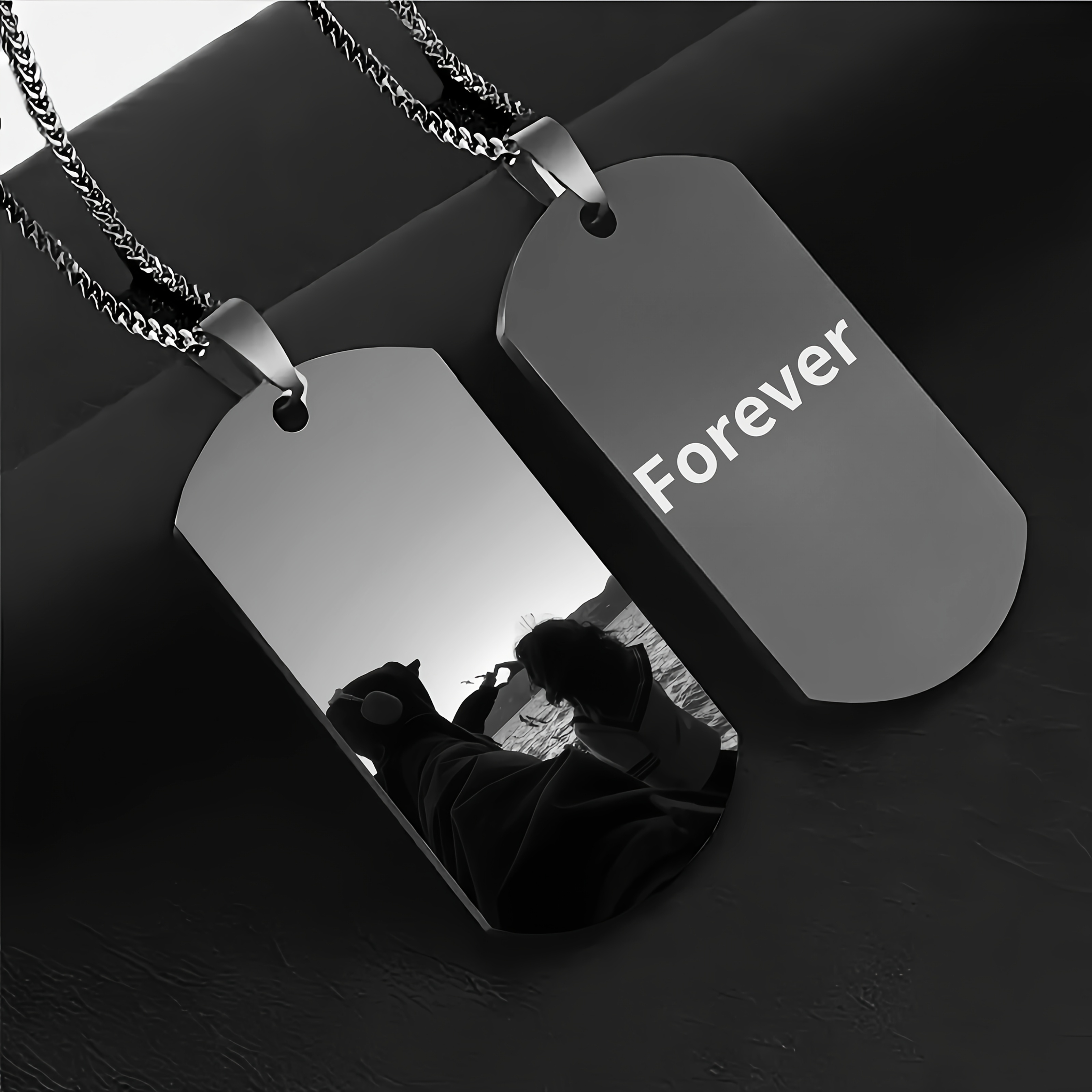 TEMU Creative Personalized Pendant, Permanent Engraved Couple Name Tag, Customizable Name And Birthday. Cool Gift For Boys, Perfect