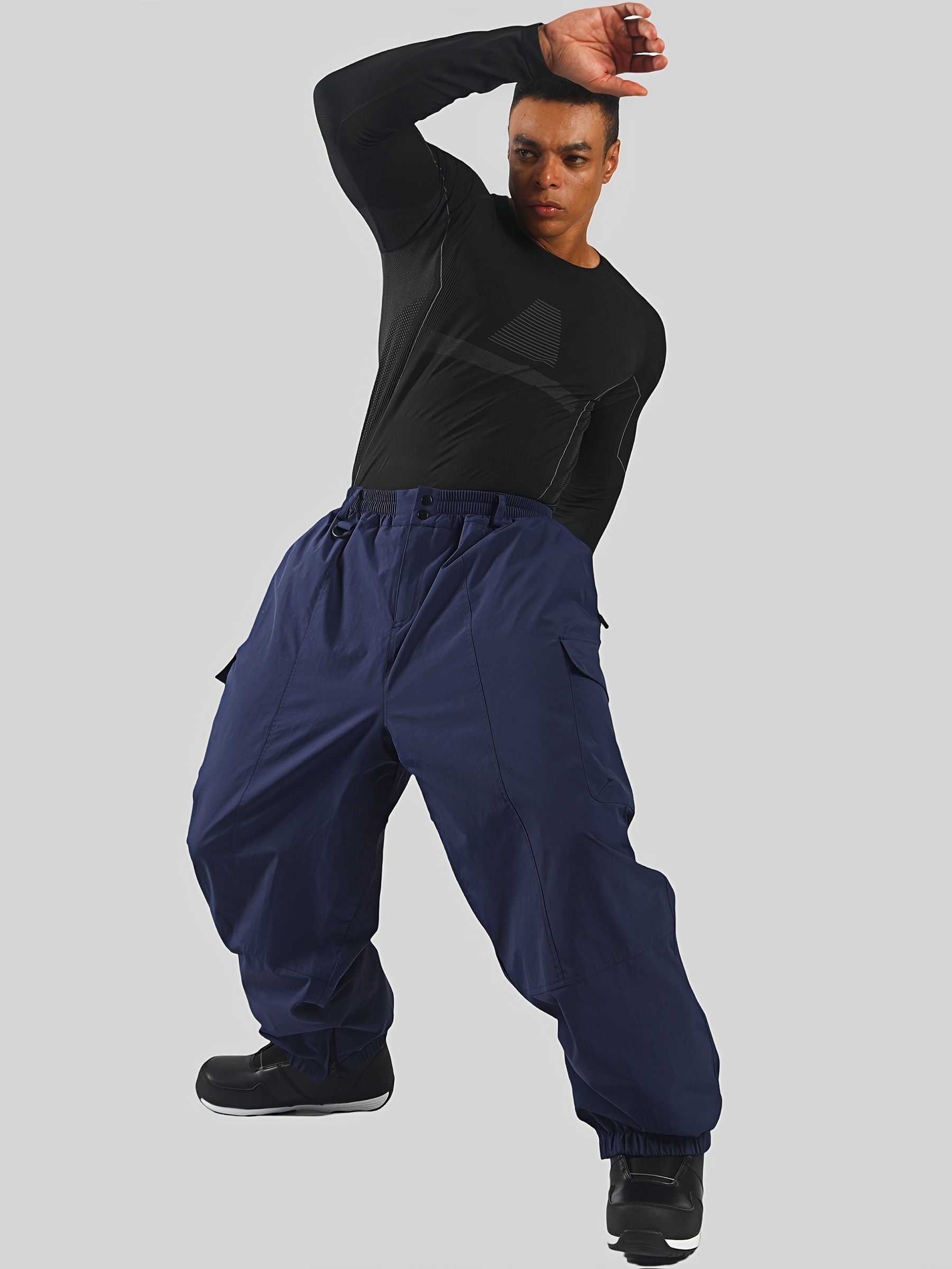 Men's Super Loose-Fit Windproof Thermal Insulated Ski Pants - Wide-Leg Winter Snow Pants with Adjustable Waist & Leg Strap, Shell & Insulation for Skiing, Snowboarding, Hiking - Lightweight & Durable Outdoor Snow Pants for Adults & Teens (Hand Washable) - Ideal for Winter Sports & Casual Wear, Ski Pants for Men, Mens Baggy Ski Pants, Snow Pants for Men High Quality, Snowboard Pants, Ski Clothes