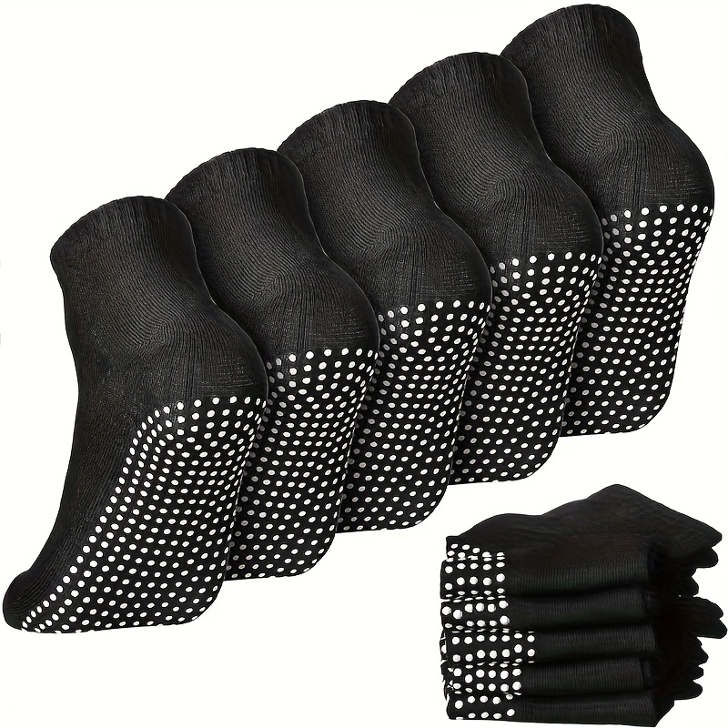 E-shop 5 Paar schwarz-weiße rutschfeste Kindersocken, geeignet für Outdoor-, Schul- Freizeitkleidung von Teenagern, Geschenk für Kinder