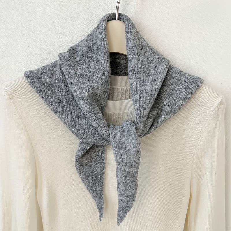 Solid Color Triangle Shape Scarf, Warm Touch & Clean Cut