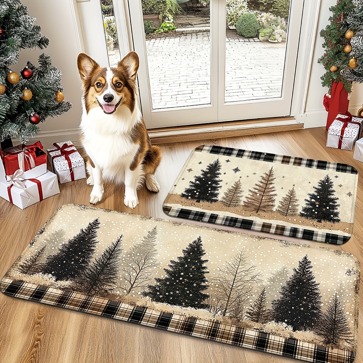 

Christmas Cheer Door Mat - Soft, Non-slip, Machine Washable With Snow & Room, Bedroom, And Study - Perfect Decor, Christmas Decor