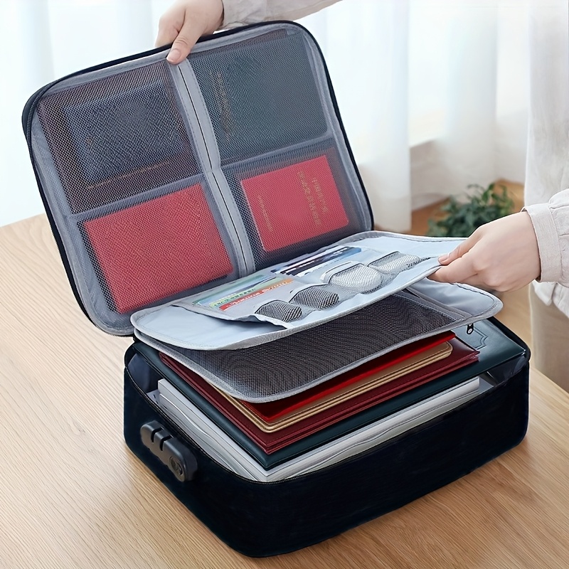 Multifunctional Document Organizer, Large Capacity Travel Bag File Archive Bag Travel Document Bag 1pc