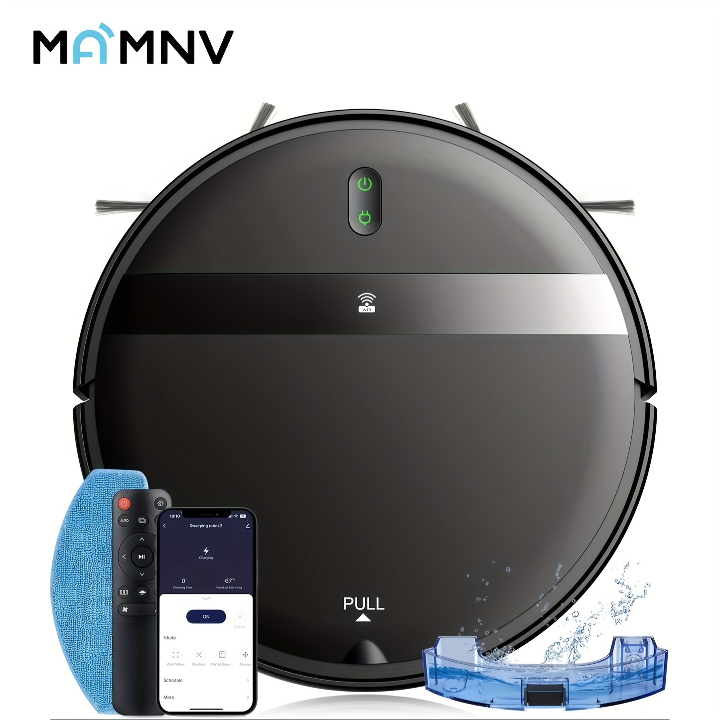 

Mamnv G20 Robot Vacuum Cleaner Auto Charging 1400pa App Control With Water Dust Box Wet Mopping & Sweeping & Suction Type Electric Sweeper For Smart Home Cleaning.