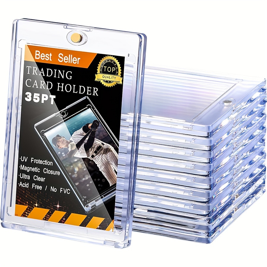 

Magnetic Card Holder 35 Pt Trading Card Protector, Baseball Card Protector, Acrylic Card Holder Transparent Display Card Protector For Baseball Football Sports Game Card Storage Display