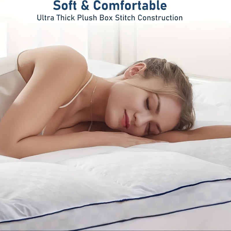 Mattress Topper, Extra Thick Mattress Pad Pillow Top Mattress Cover Quilted Fitted Mattress Protector Top Stretches Up 8-21