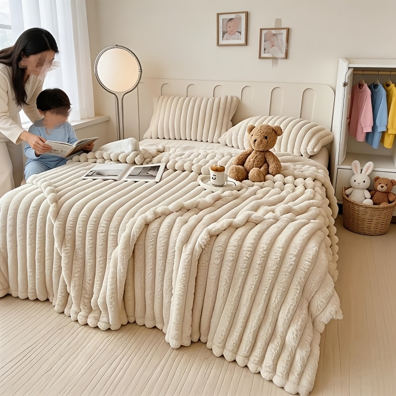 luxury plush imitation rabbit fur blanket ultra soft   safety kids blanket multi   for bedcouch travel camping     room best gifts for easter sunday and mothers day