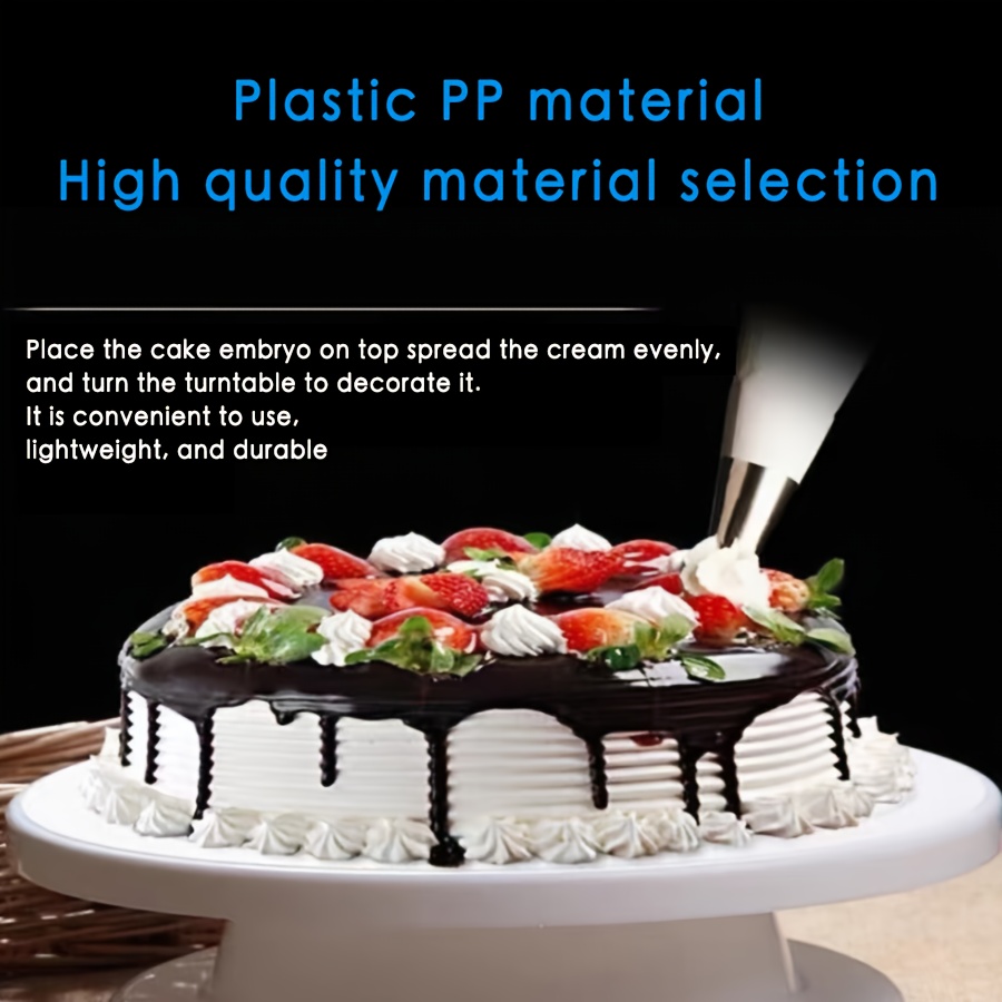 

1pc Non-slip Plastic Cake Turntable For Diy Baking - Birthday Cakes & Decorating, Kitchen Essential