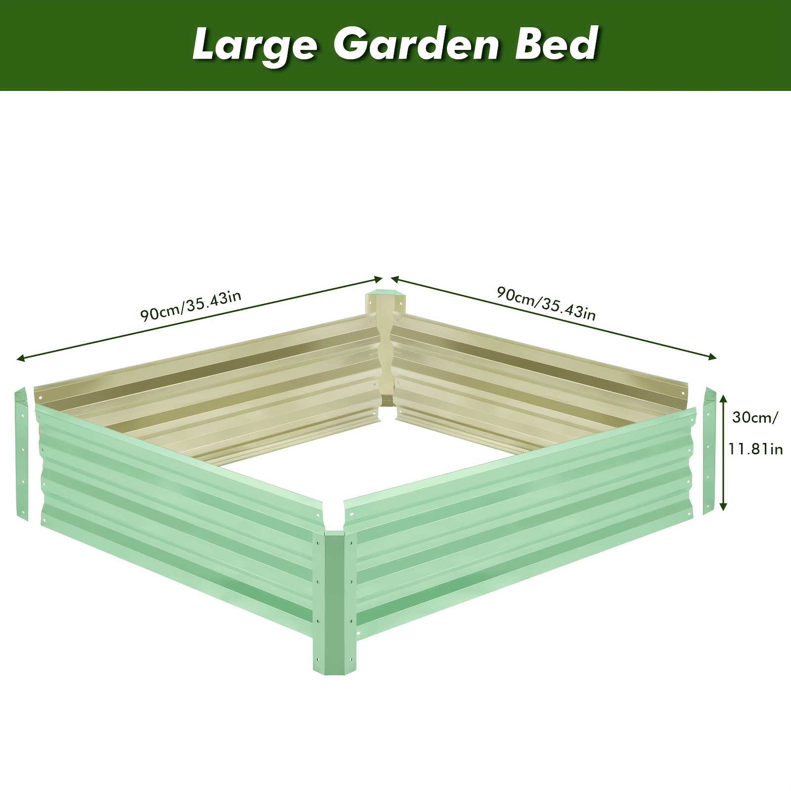 Image of Heavy-duty Metal Raised Garden Bed & Planter Box - Suitable For Vegetables & Flowers, Outdoor/ Container System With Assembly, Space- For Balcony