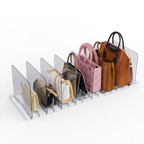PHOJEWI Purse Organizer for Closet Adjustable Clear Shelf PHOJEWI Purse Organizer for Closet Adjustable Clear Shelf