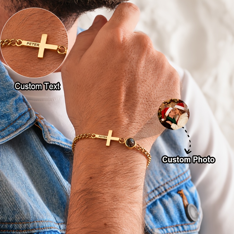Custom Photo Stainless Steel Cuban Chain Bracelet