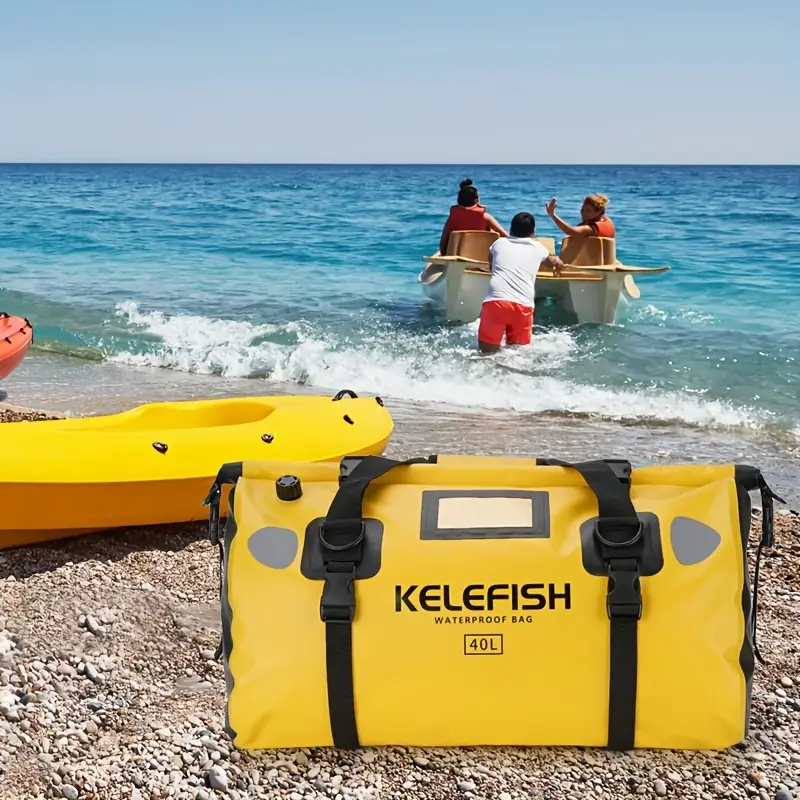 kelefish waterproof duffel bag 40 66l roll saddlebags for street motor scooters adjustable straps pvc material quick fixed for motorcycling rafting kayaking sup boating travel details 6