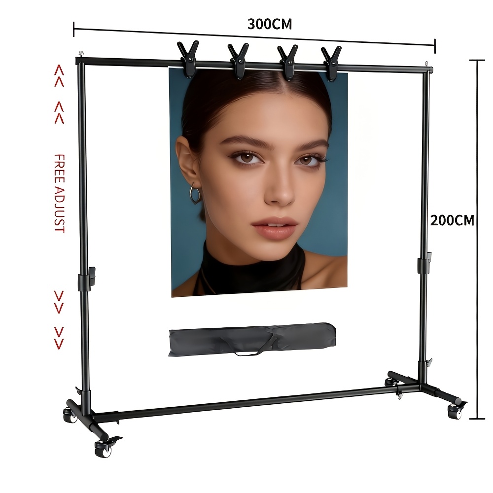 Image of 2x2m/2x3m Background Stand With Mobile Pulley Double Telescopic Photography Pole For Party, Meeting, Outdoor Shooting Simlelife