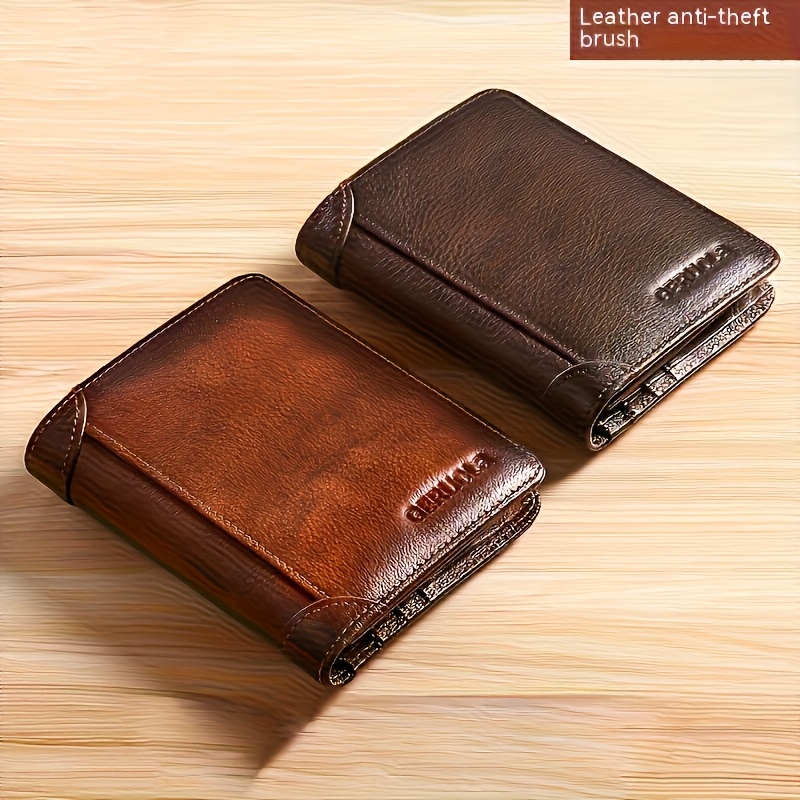 

Mens Genuine Leather Wallet - Rfid Blocking, Slim Multi-card Design - Perfect Valentines Gift For Him