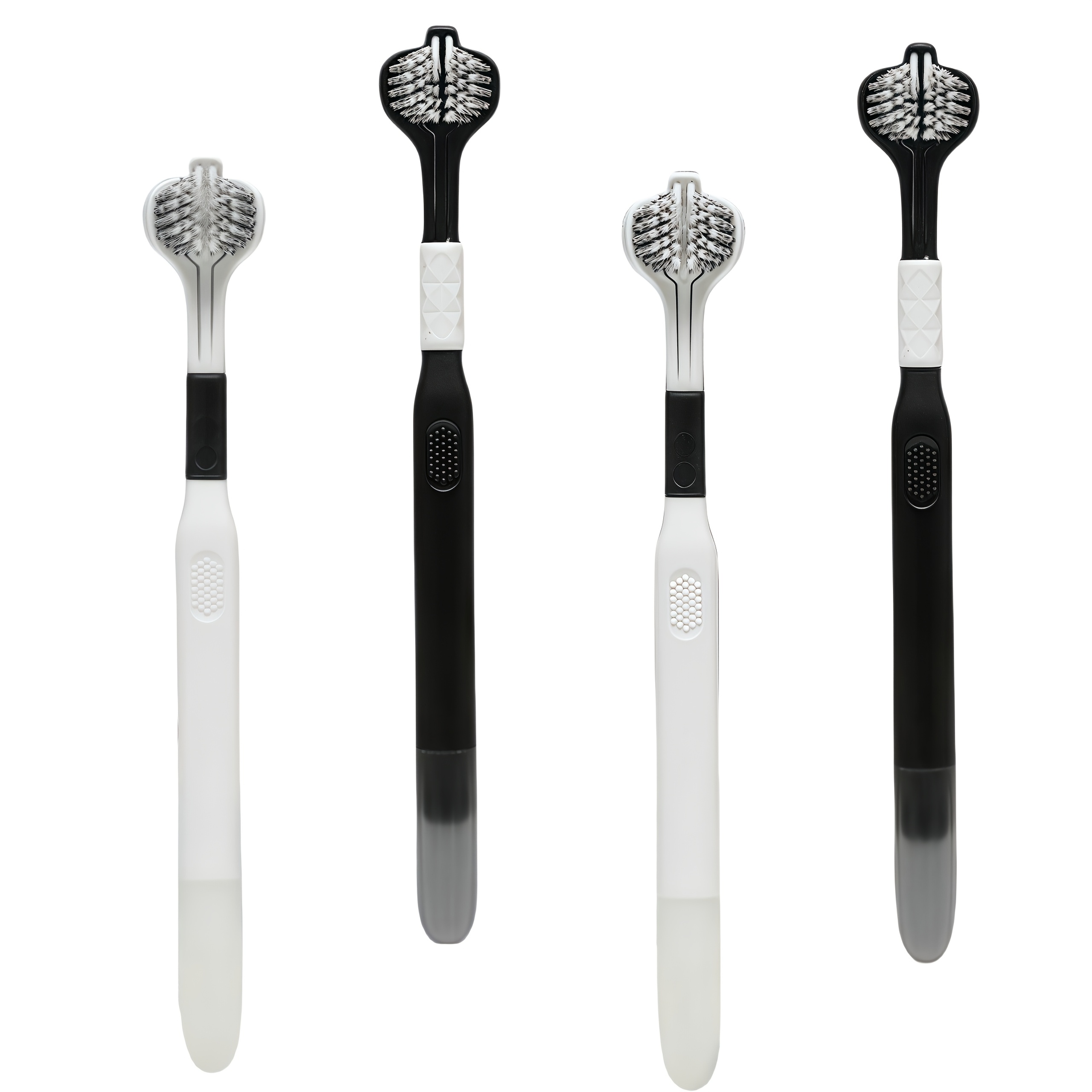 2-Pack Four-Sided Toothbrushes for Thorough Gum Cleaning