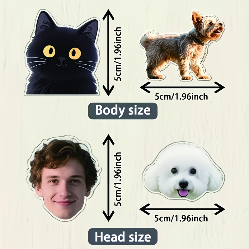 TEMU 2D, 1 pieza Llavero 2D de 5 cm con foto personalizada - Recuerdo personalizado con foto de mascota y silueta de perro, Memorial duradero de