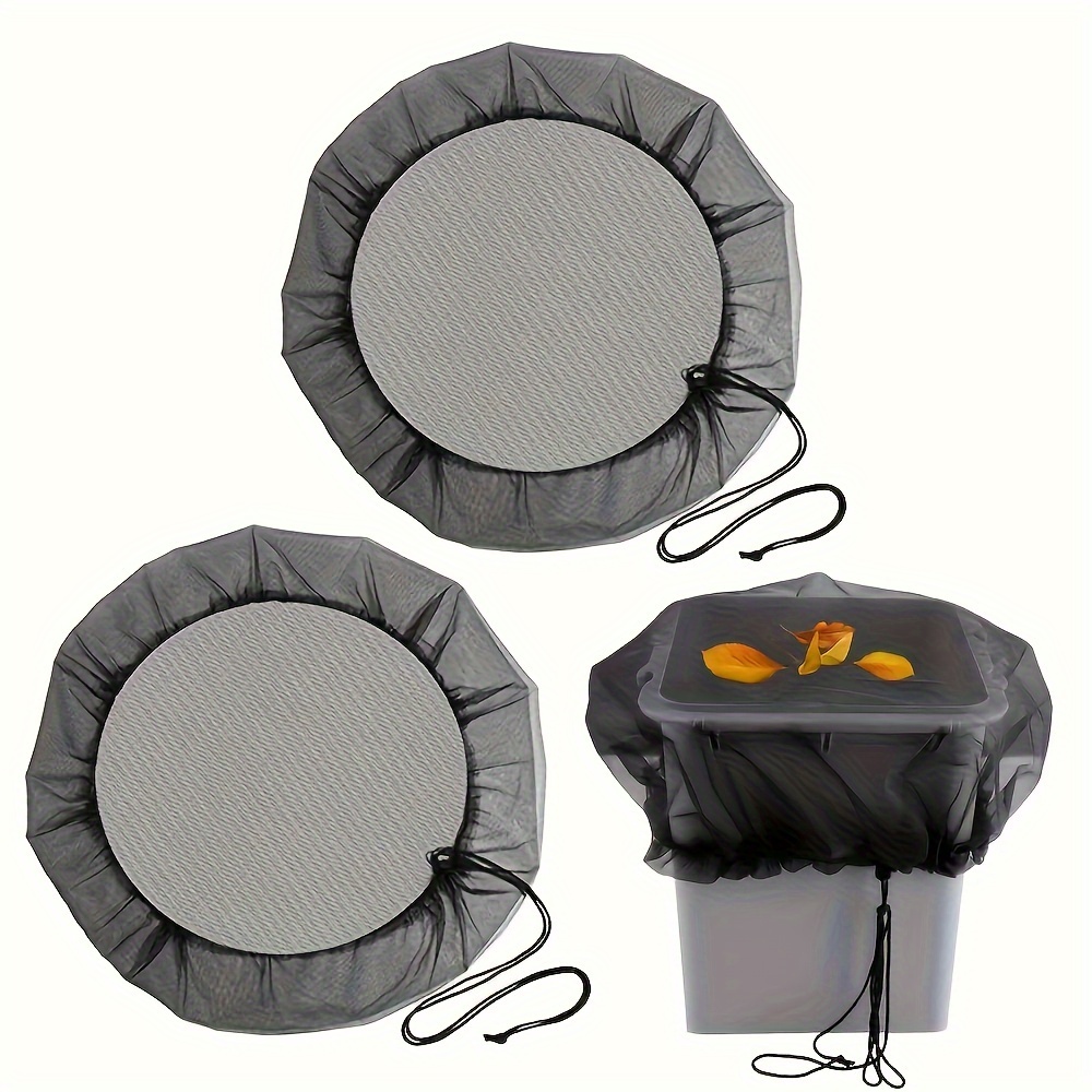 1pc Rain Barrel Covers with Drawstring - Durable Polyester Mesh for Leaf & Debris Protection, Ideal for Gardens, Lawns & Outdoor Spaces Rain Barrel Mesh Cover Patio Set Covers for Outside Waterproof